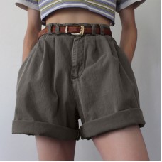 Retro high waisted workwear shorts HF3007-02-02