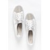 Sky White Leather Diamante Sneaker