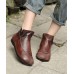 Brown Boots Cowhide Leather Boutique Splicing Ankle boots