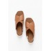 Snooze Tan Leather Cross Over Sandal