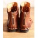 Casual Hollow Out Boots Brown Cowhide Leather